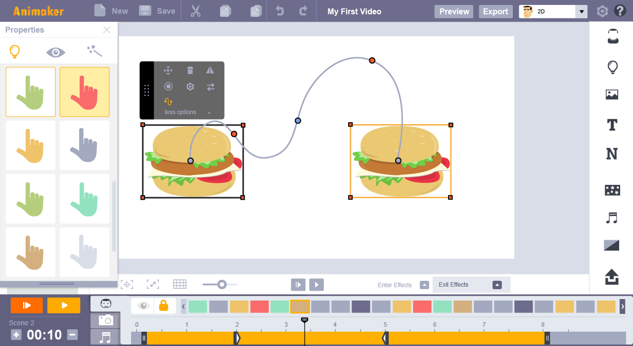 curve animation feature