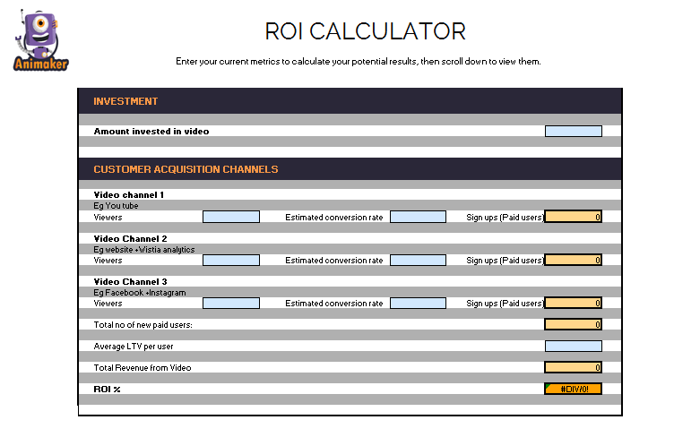 Animaker video calculator