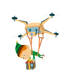 Elf flying using drone