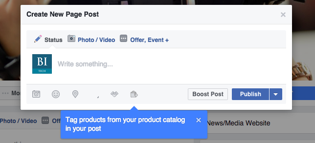 Facebook product tagging