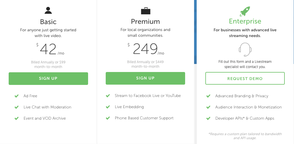 Live Stream Pricing