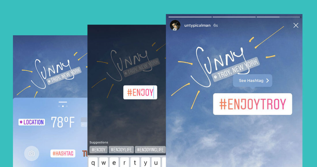 hashtag features instagram story