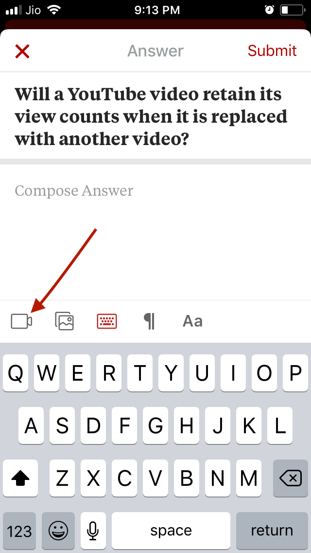 Quora Video Answer option