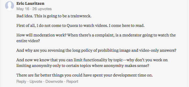 Quora Video Negative Review