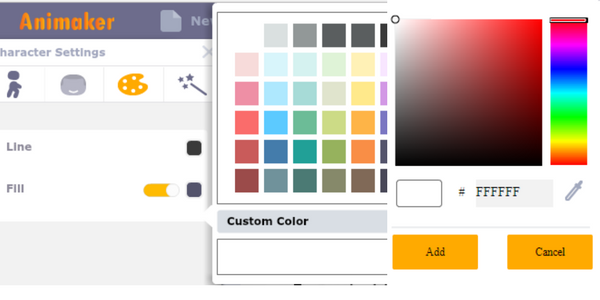 Animaker color picker