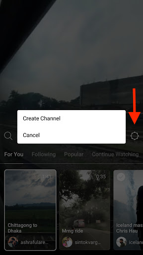 Create Channel on IGTV