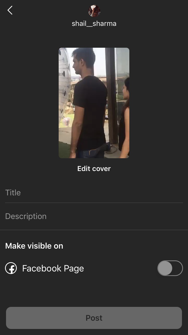 Upload Video on IGTV
