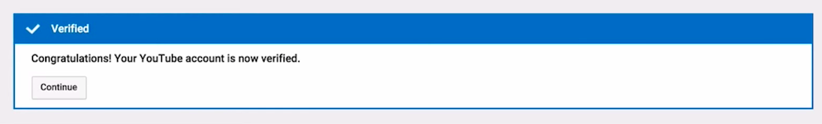 YouTube channel verified