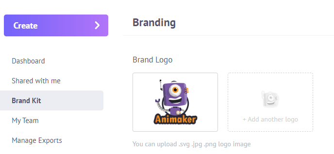 click on the 'add your logo' section