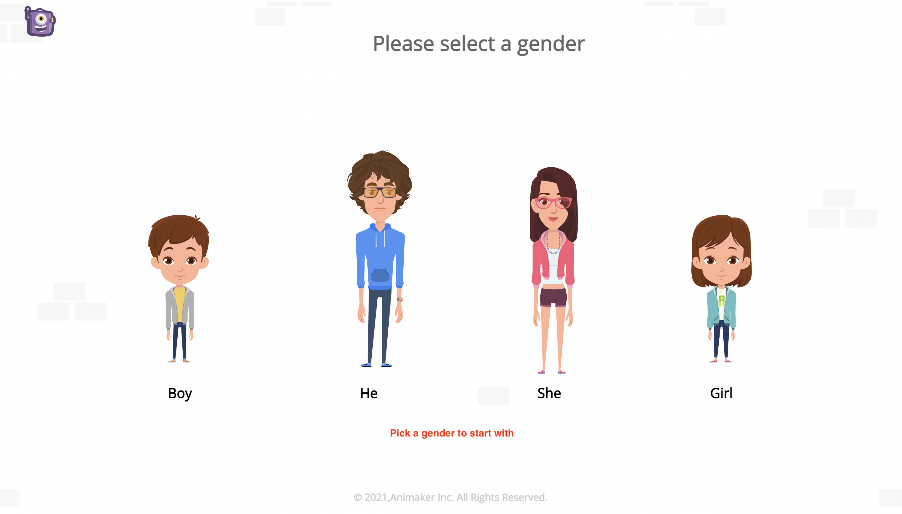 pick a gender