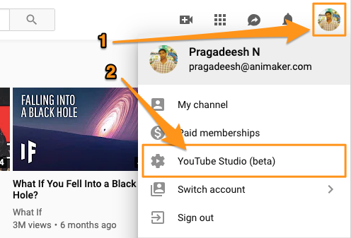 YouTube studio beta