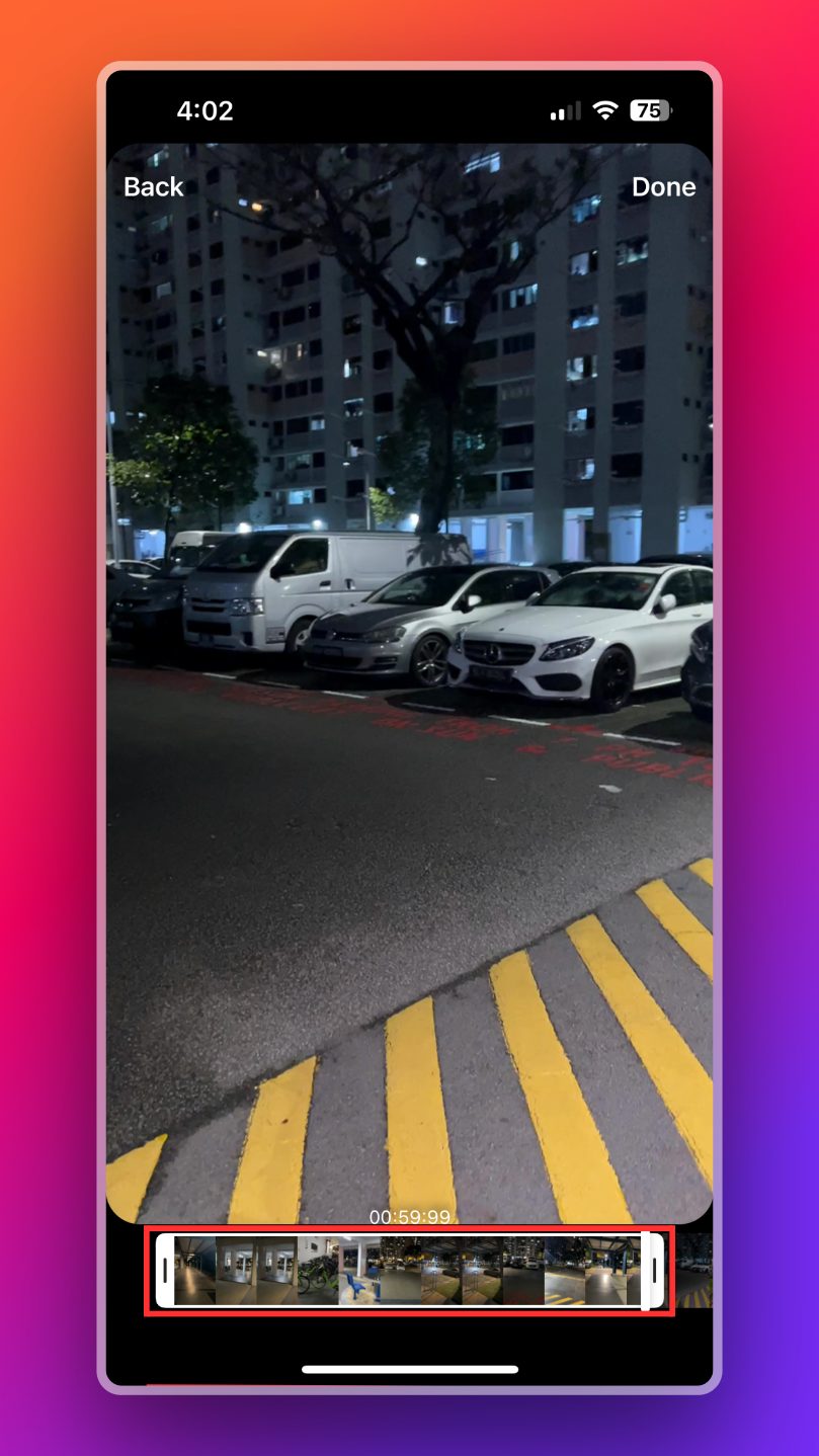 Instagram story auto crop feature