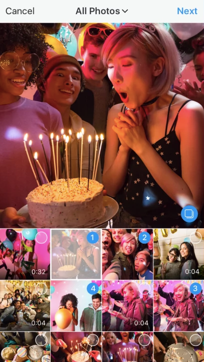 Instagram video carousel upload