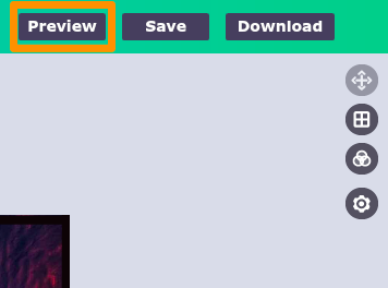 Picmaker YouTube banner preview button