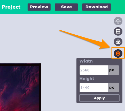 Picmaker YouTube banner size custom setting