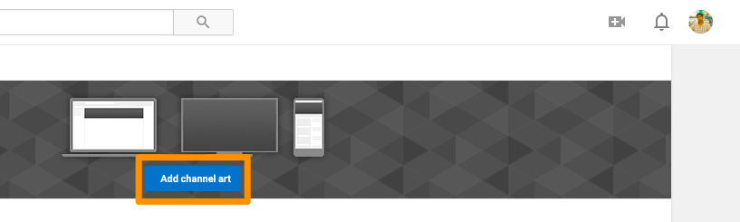 YouTube add channel art button