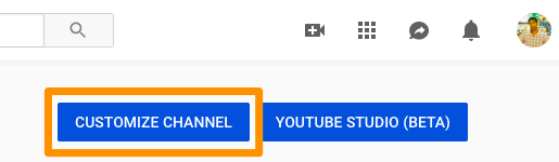 YouTube customize channel button