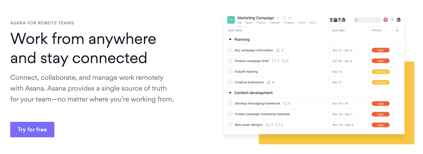 Asana for Remote Teams