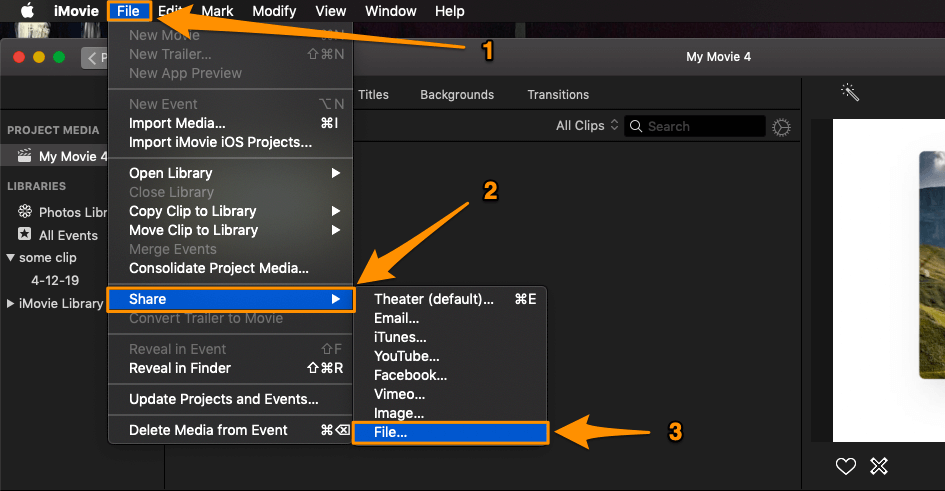 Click File menu, select Share, then click File