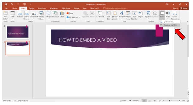 How to embed a video in PowerPoint