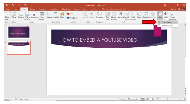 Embed youtube video PowerPoint