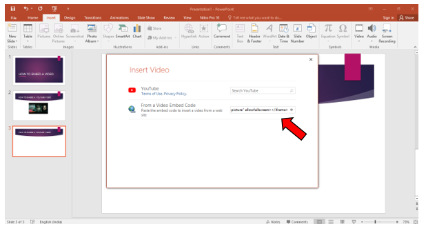 Embed youtube video PowerPoint