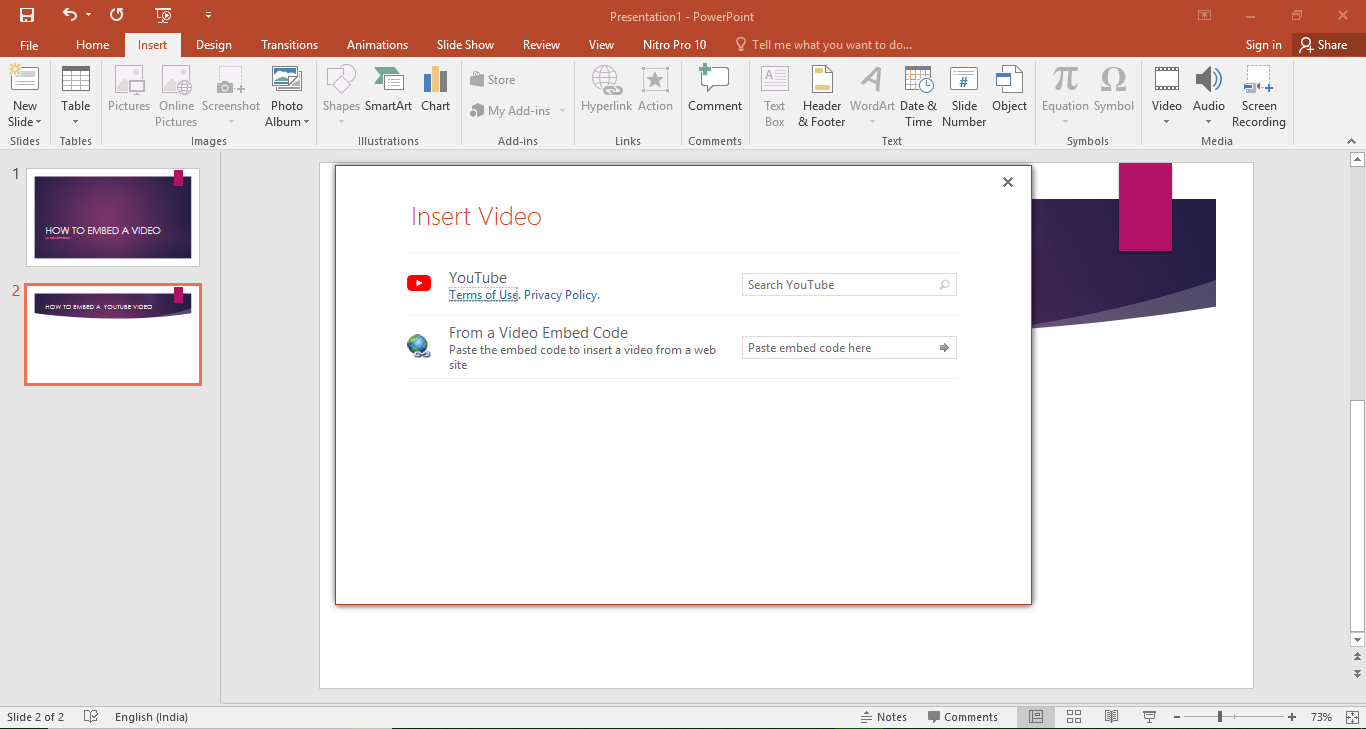 Embed youtube video PowerPoint