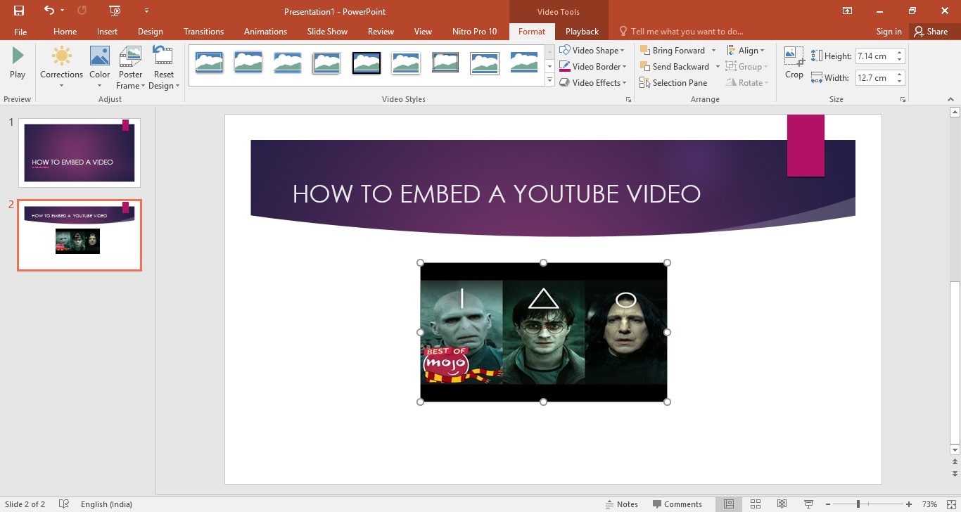 Embed youtube video PowerPoint