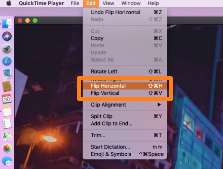 Go to the edit menu and choose flip horizontal or flip vertical 2