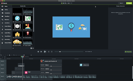 Camtasia Animated Promotional Video Maker User Interface