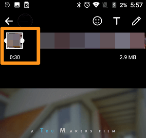 Use the default WhatsApp Video Trimming Feature
