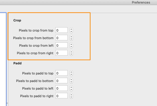 enter the values to crop on mac