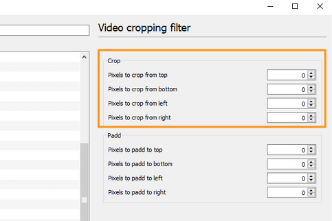enter the values to crop on windows