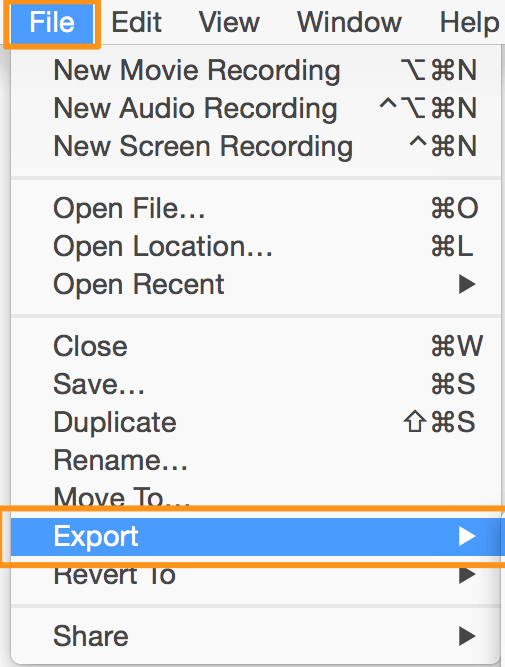 go to file and export