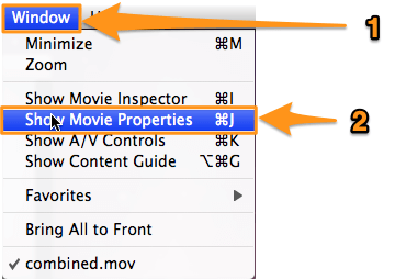 go to window and show movie properties