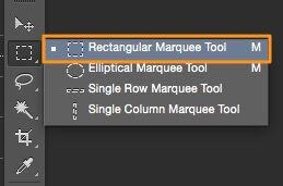 select the rectangular marquee tool