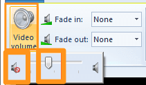click mute icon or drag handle