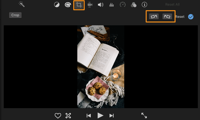 clip cropping button and rotate clockwise or rotate counterclockwise