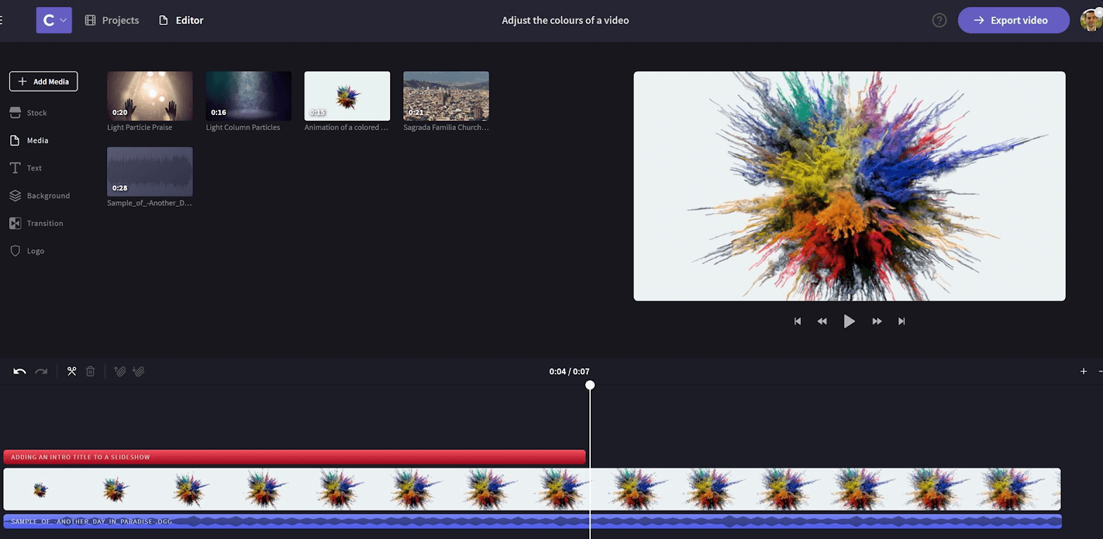 clipchamp video editing suite