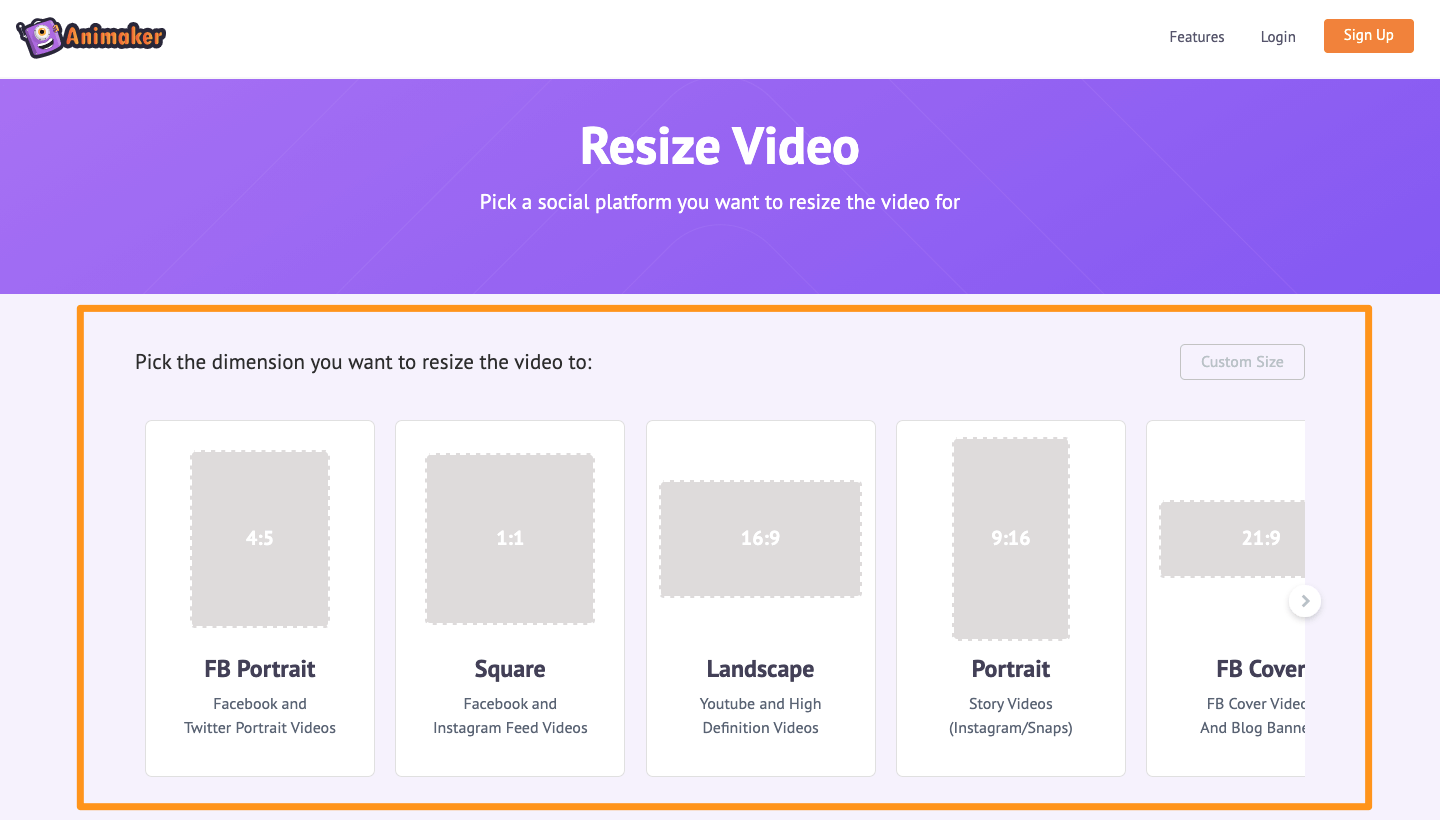 pick the aspect ratio you want to resize