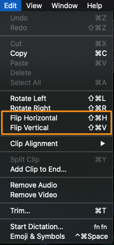 select flip horizontal or flip vertical