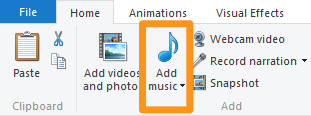 click add music