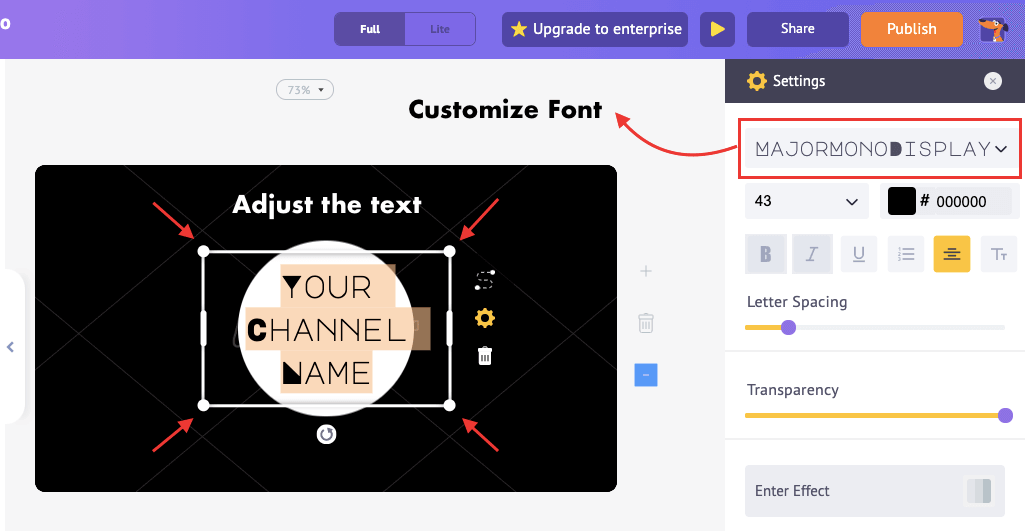 customize text asset