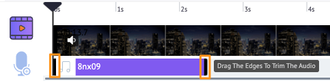 drag the handles to trim the audio