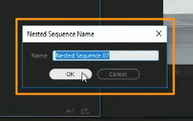 enter a name for the nested sequence and hit ok