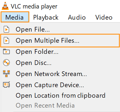 go to media and open multiple files