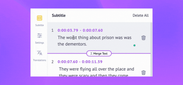 Editing the text and duration