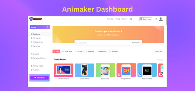 Animaker dashboard