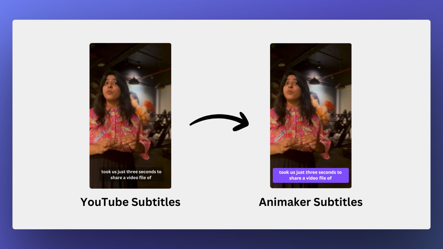 YouTube Subtitles vs Animaker Subtitles