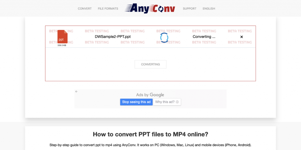 anyconv ppt to video converter
